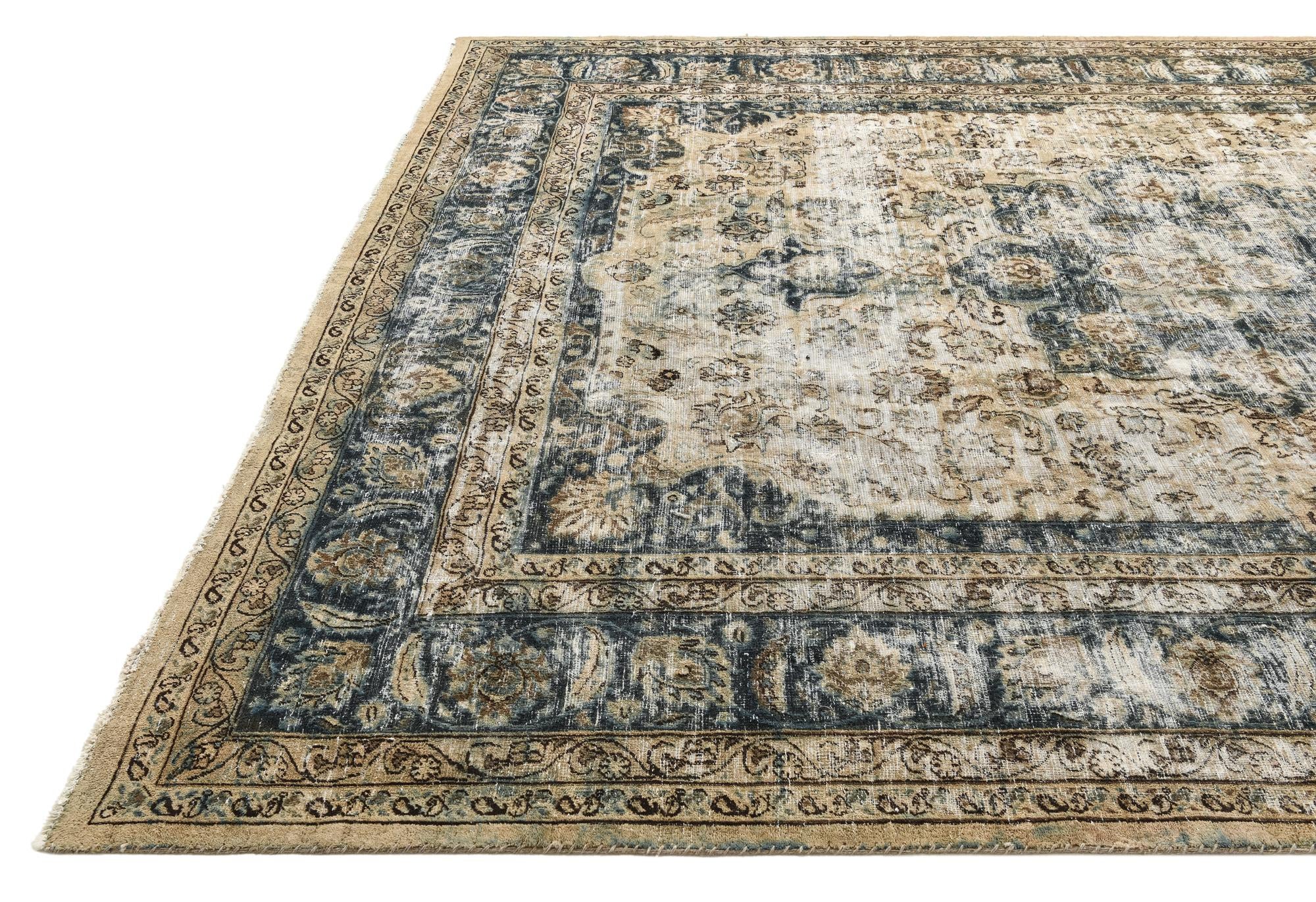 9' 7 x 12' 5 Hand Knotted Ultra Vintage Persian Wool Rug
