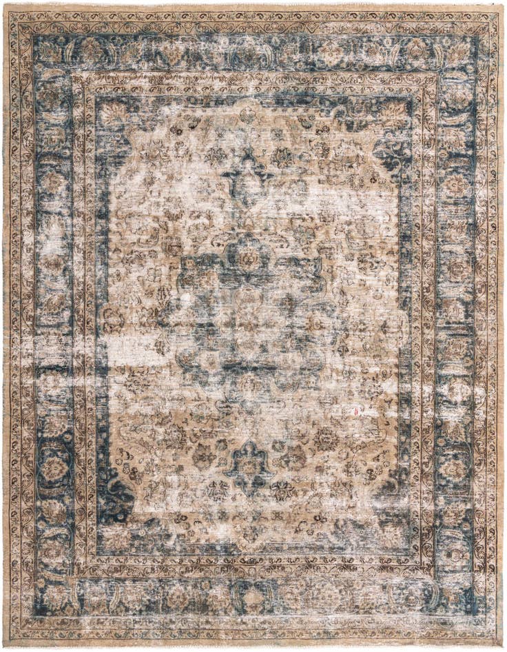 Detail image of 9' 7 x 12' 5 Hand Knotted Ultra Vintage Persian Wool Rug