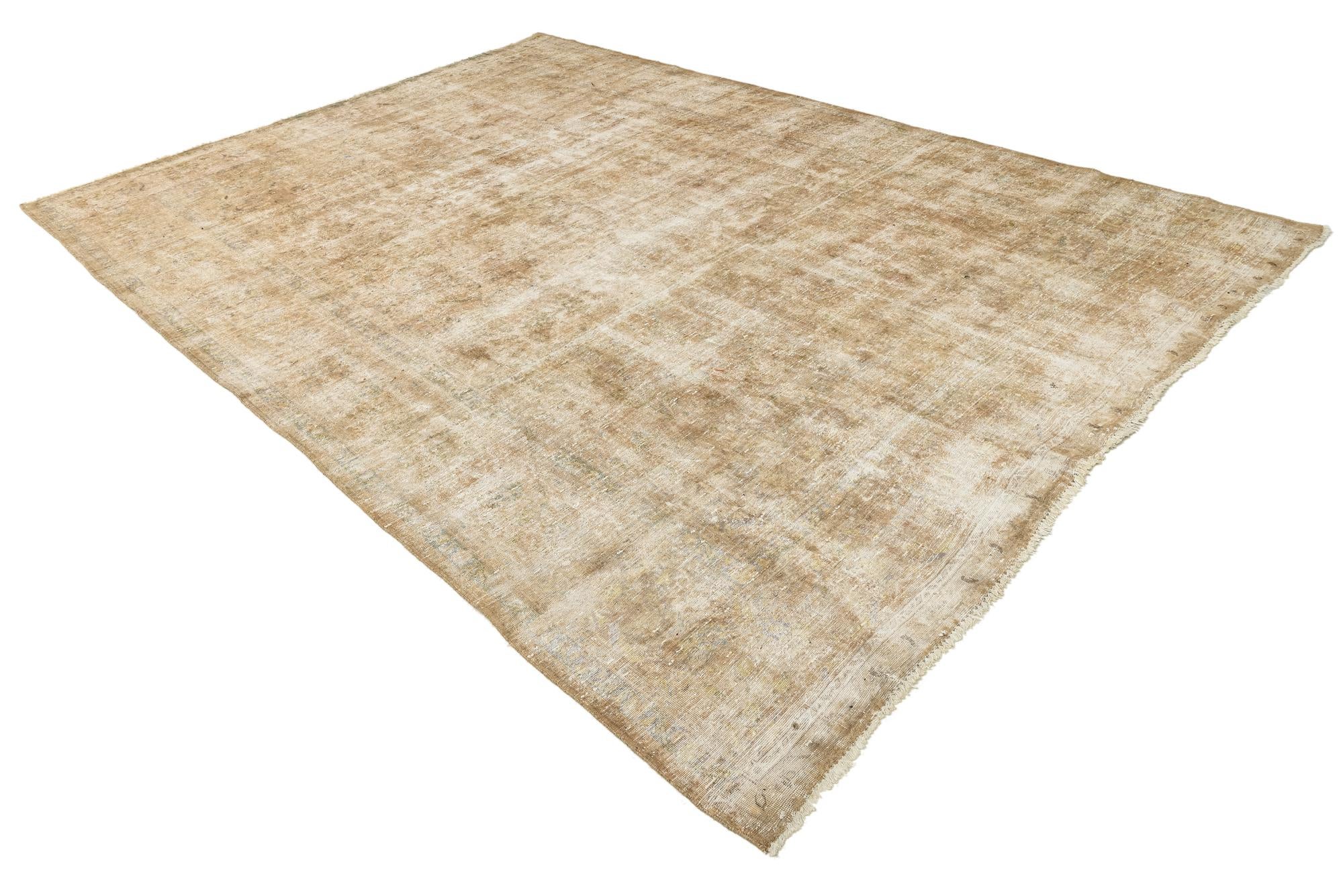 9' 1 x 13' Hand Knotted Ultra Vintage Persian Wool Rug