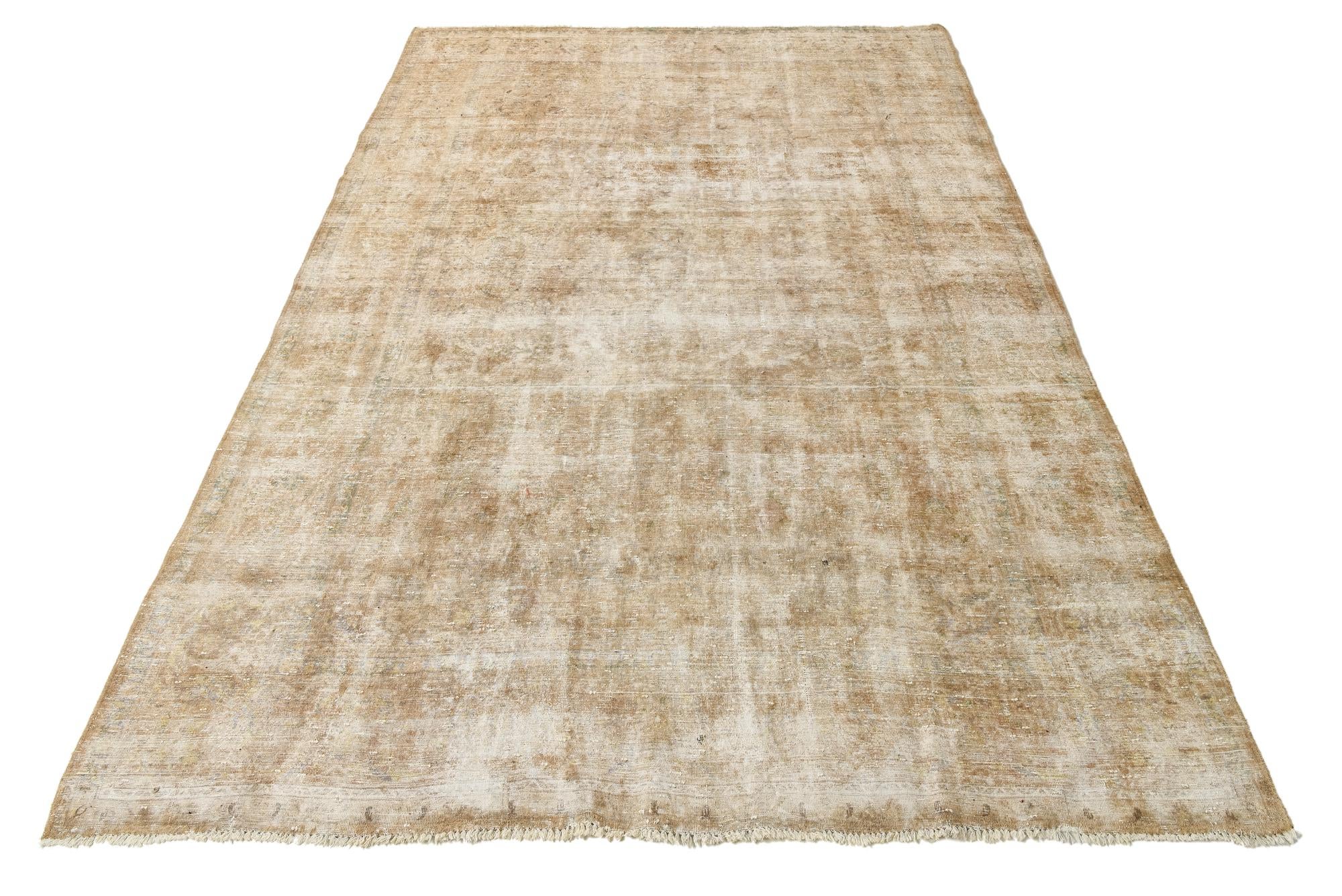 9' 1 x 13' Hand Knotted Ultra Vintage Persian Wool Rug