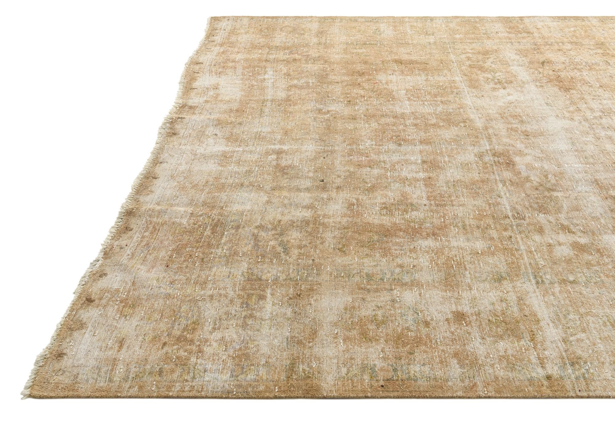 9' 1 x 13' Hand Knotted Ultra Vintage Persian Wool Rug
