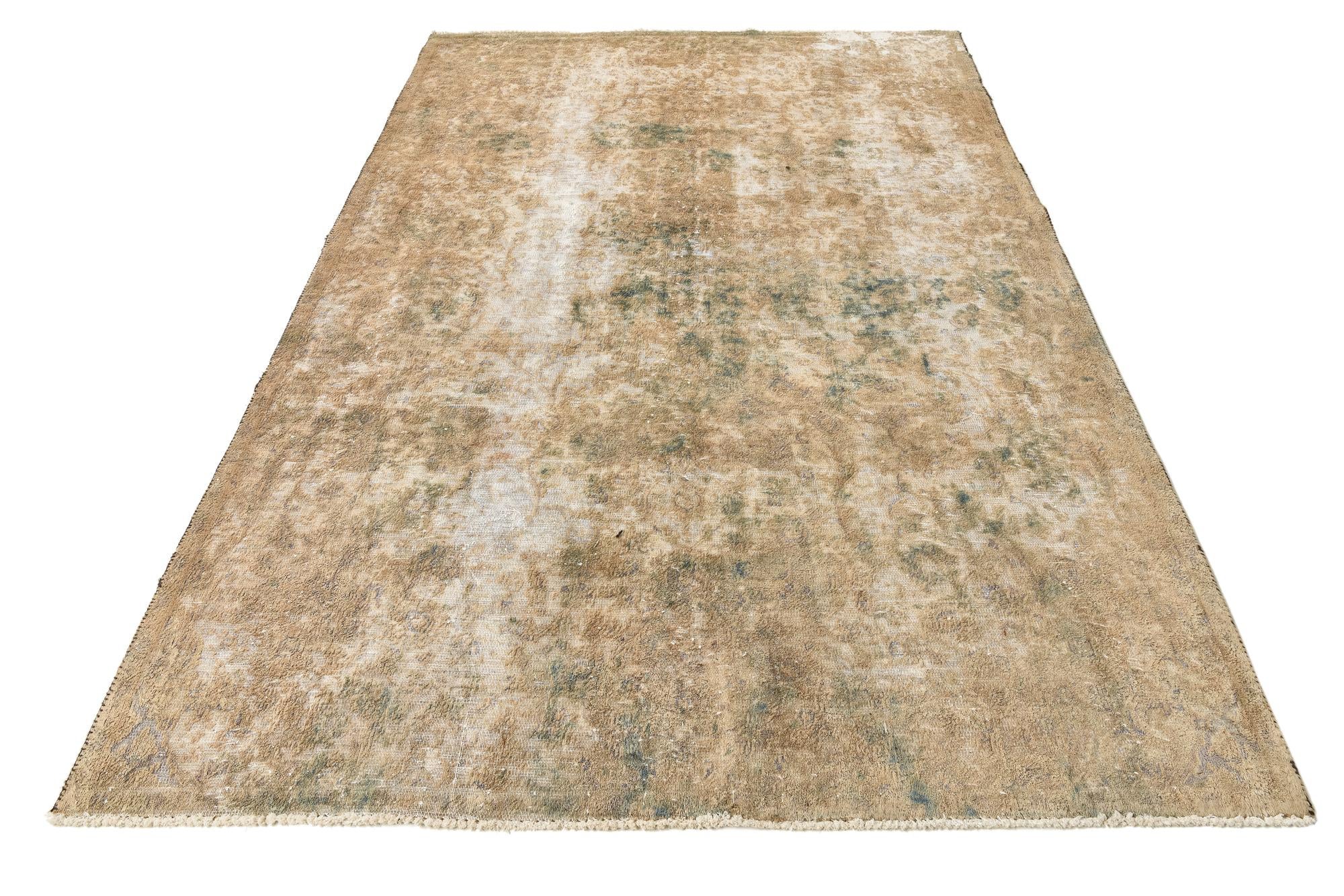 6' 4 x 9' 8 Hand Knotted Ultra Vintage Persian Wool Rug