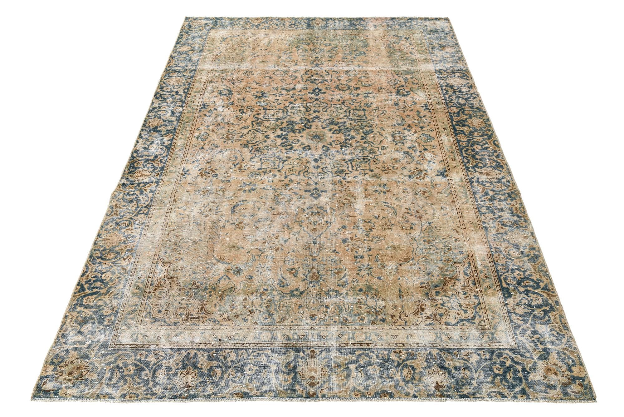 8' x 11' 7 Hand Knotted Ultra Vintage Persian Wool Rug