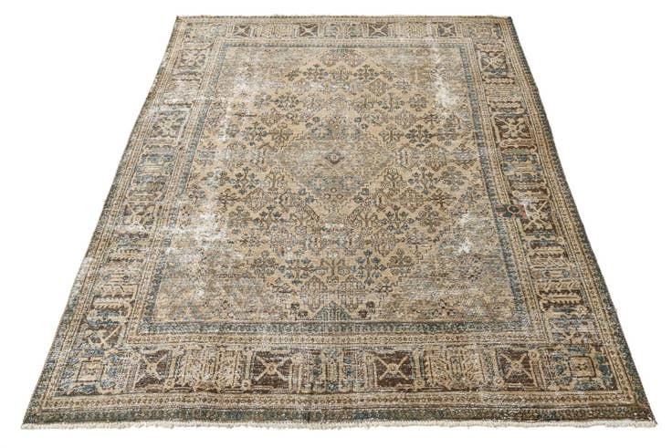 Detail image of 7' 8 x 10' 3 Hand Knotted Ultra Vintage Persian Wool Rug