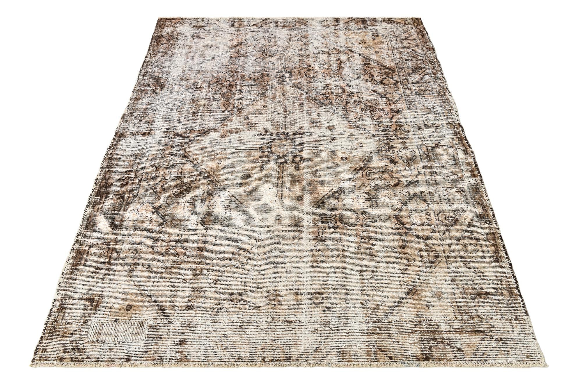 5' 3 x 6' 10 Hand Knotted Ultra Vintage Persian Wool Rug