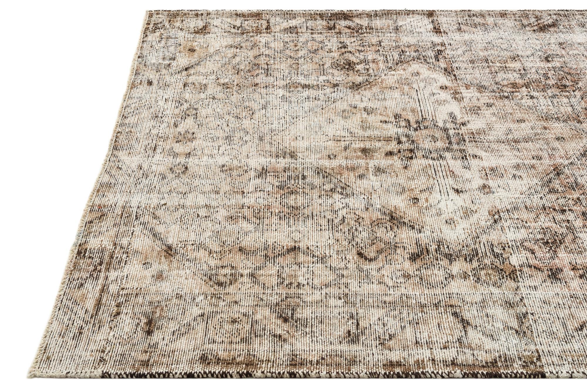 5' 3 x 6' 10 Hand Knotted Ultra Vintage Persian Wool Rug