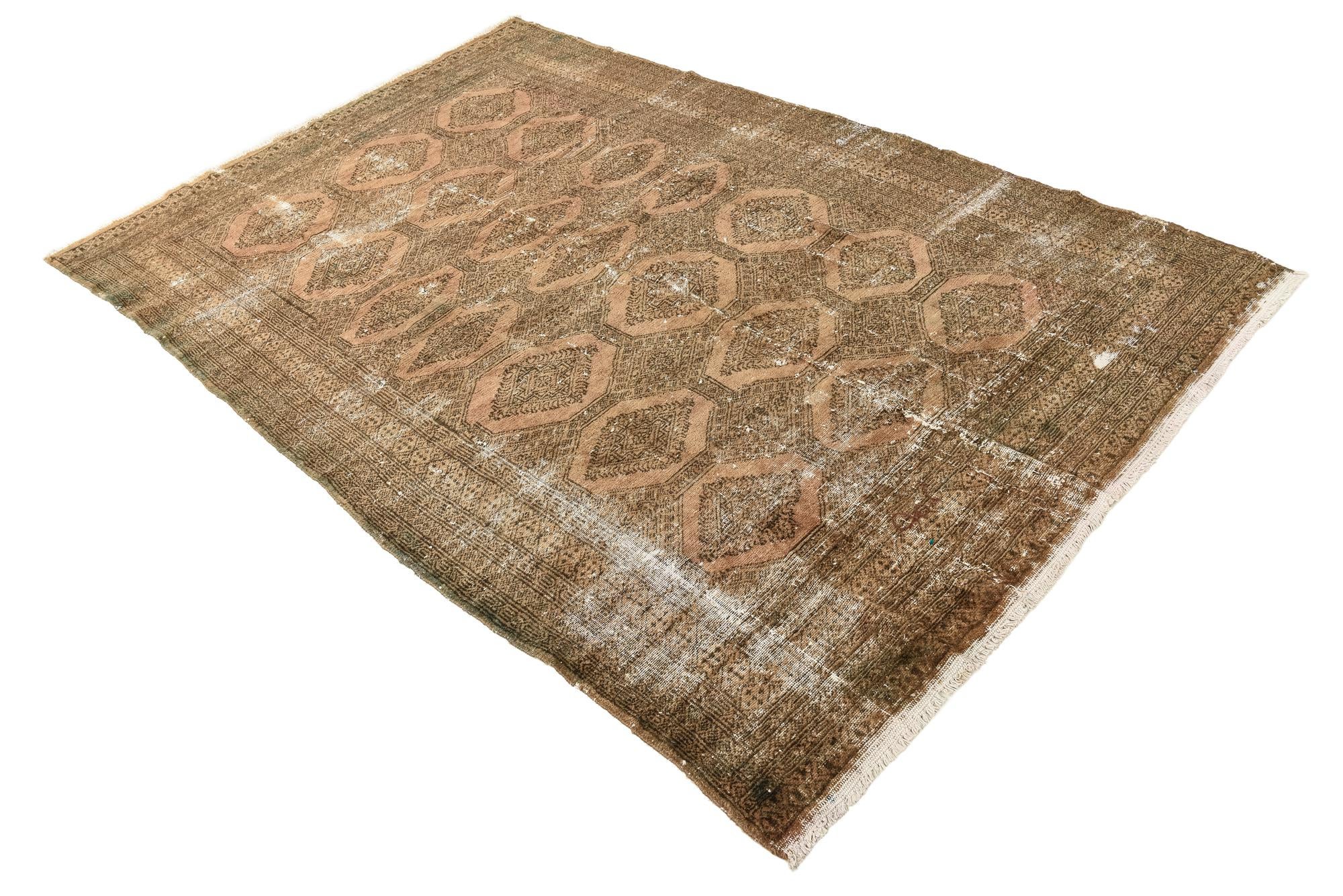5' x 7' 8 Hand Knotted Ultra Vintage Persian Wool Rug