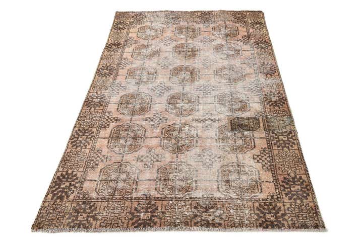 4' x 6' 5 Hand Knotted Ultra Vintage Persian Wool Rug