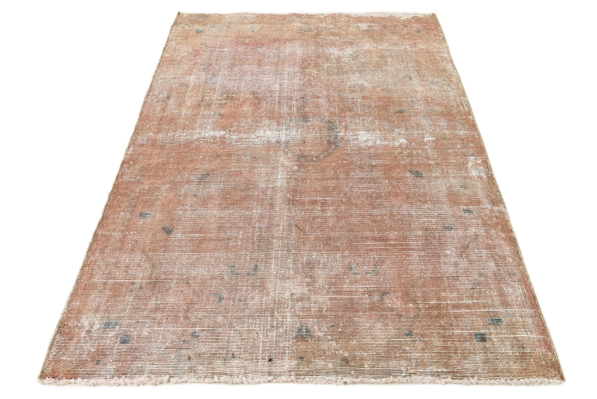 4' 6 x 6' 8 Hand Knotted Ultra Vintage Persian Wool Rug