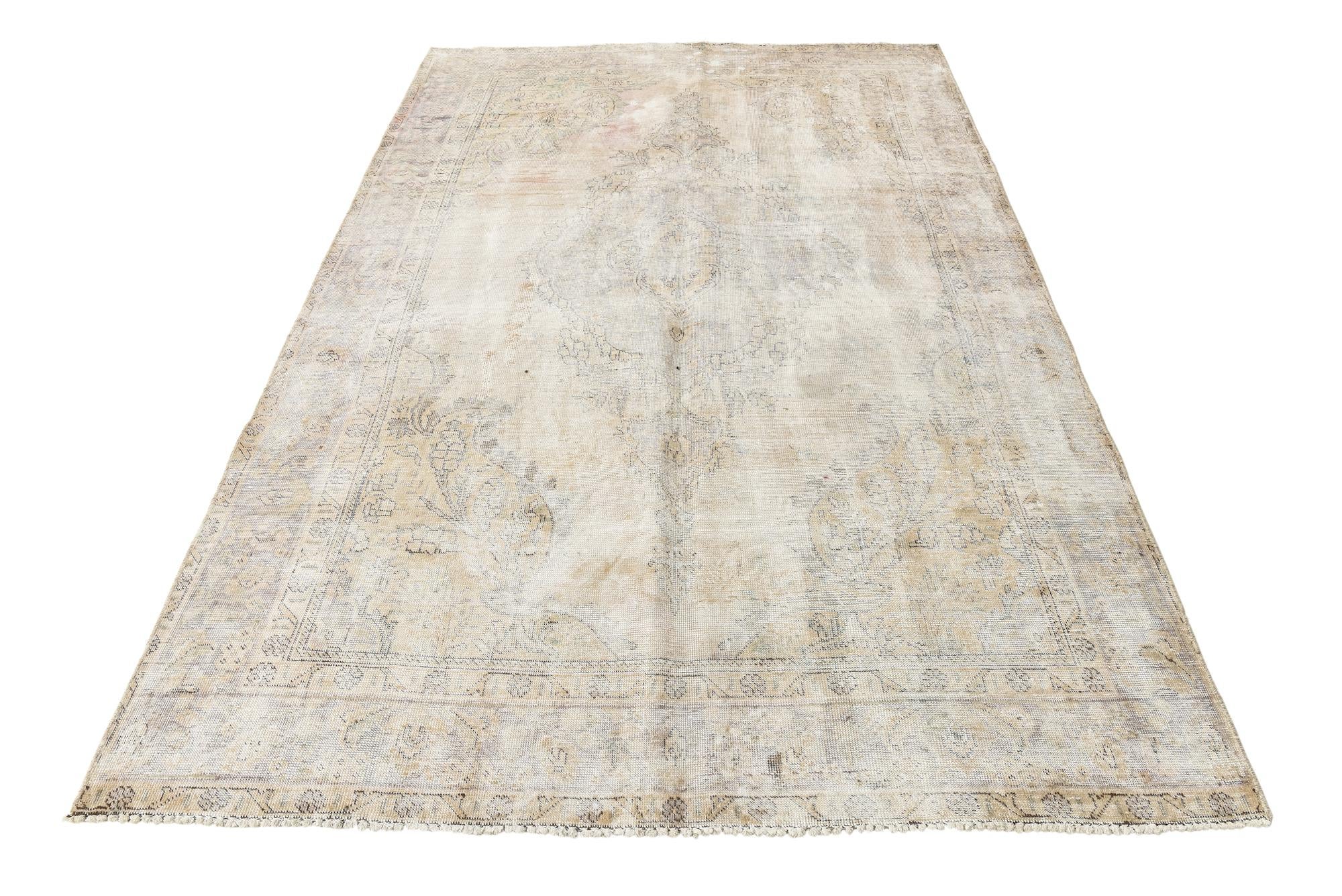 6' x 9' 6 Hand Knotted Ultra Vintage Persian Wool Rug