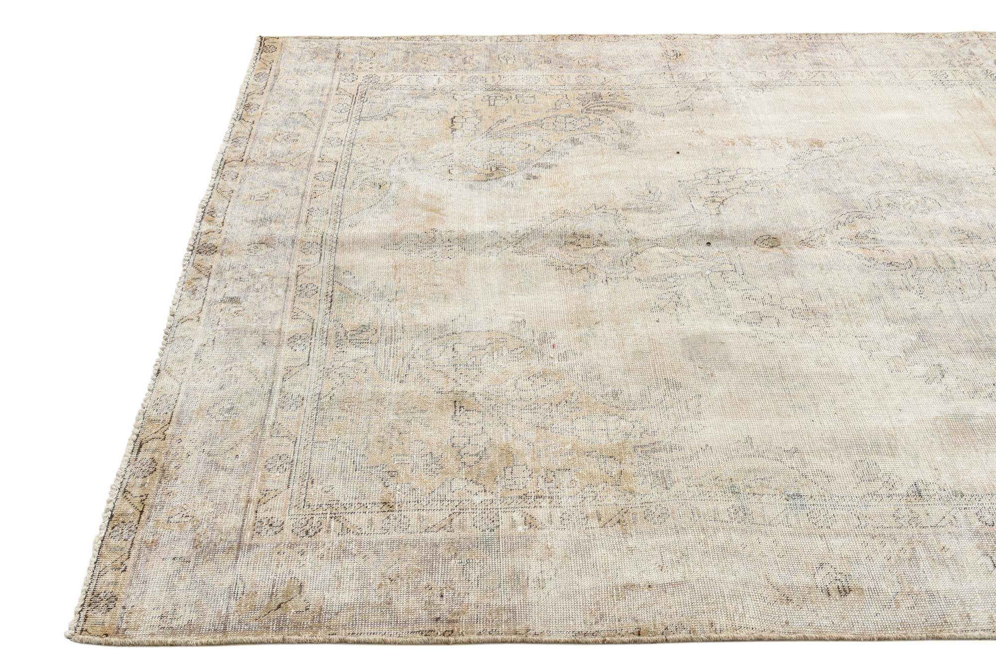 6' x 9' 6 Hand Knotted Ultra Vintage Persian Wool Rug