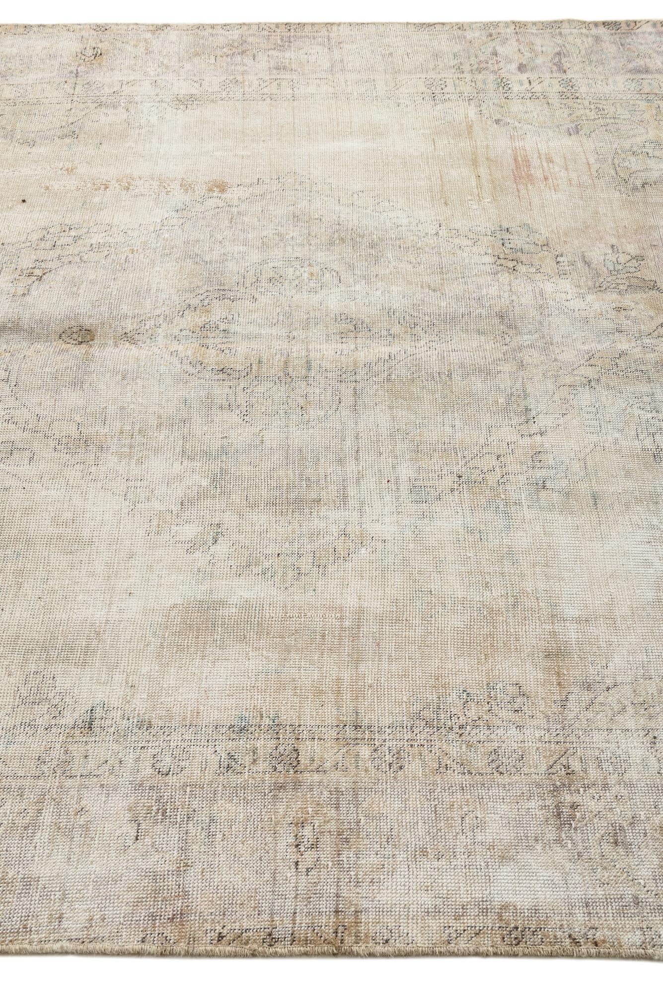 6' x 9' 6 Hand Knotted Ultra Vintage Persian Wool Rug