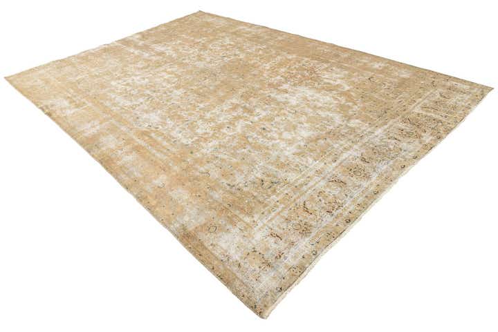 9' 1 x 13' Hand Knotted Ultra Vintage Persian Wool Rug