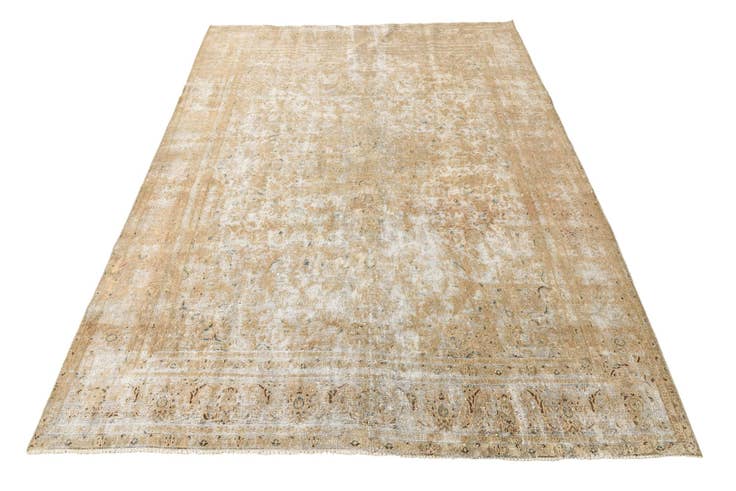 Detail image of 9' 1 x 13' Hand Knotted Ultra Vintage Persian Wool Rug