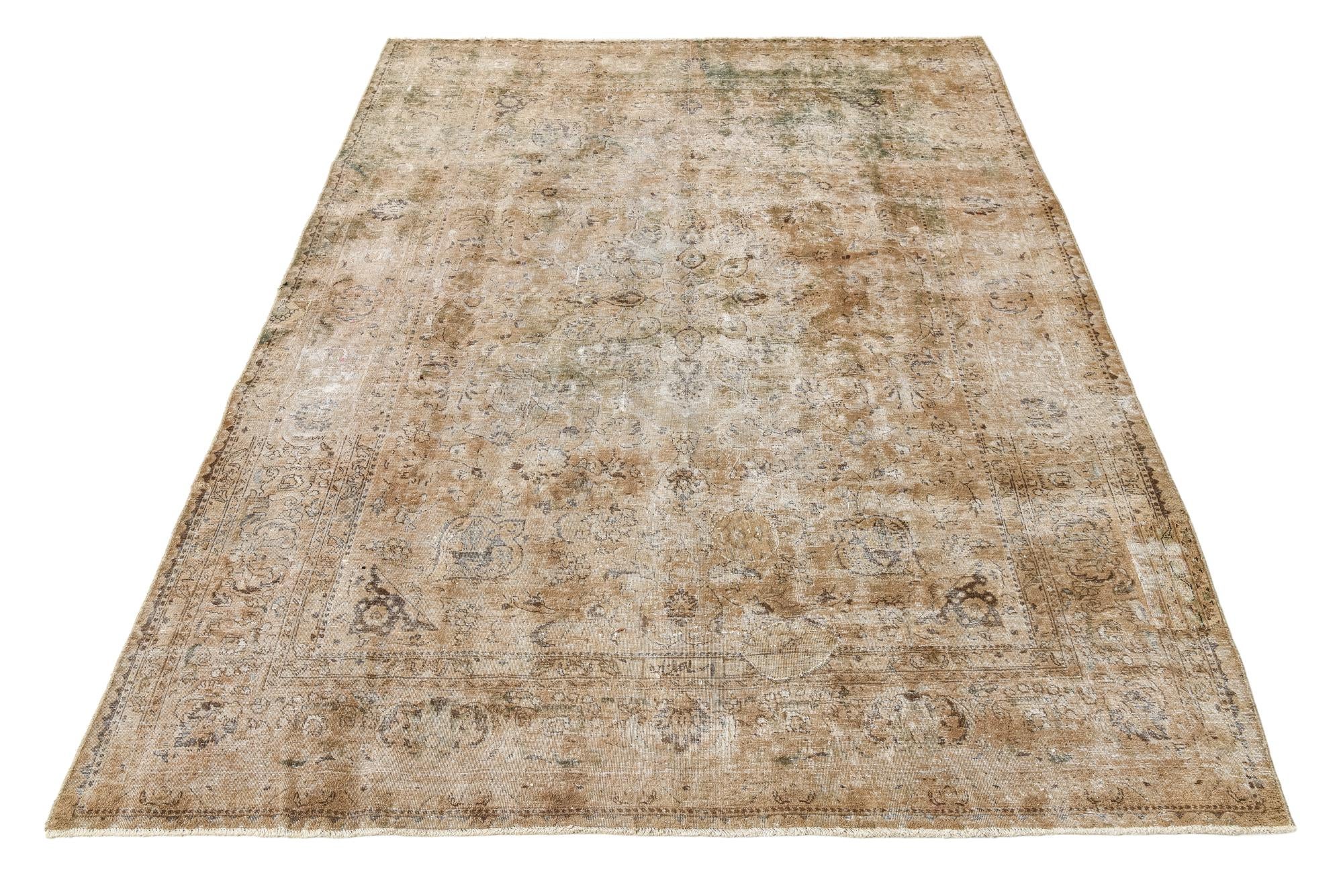 8' 1 x 11' 4 Hand Knotted Ultra Vintage Persian Wool Rug