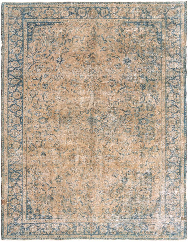 Detail image of 8' 6 x 11' 9 Hand Knotted Ultra Vintage Persian Wool Rug