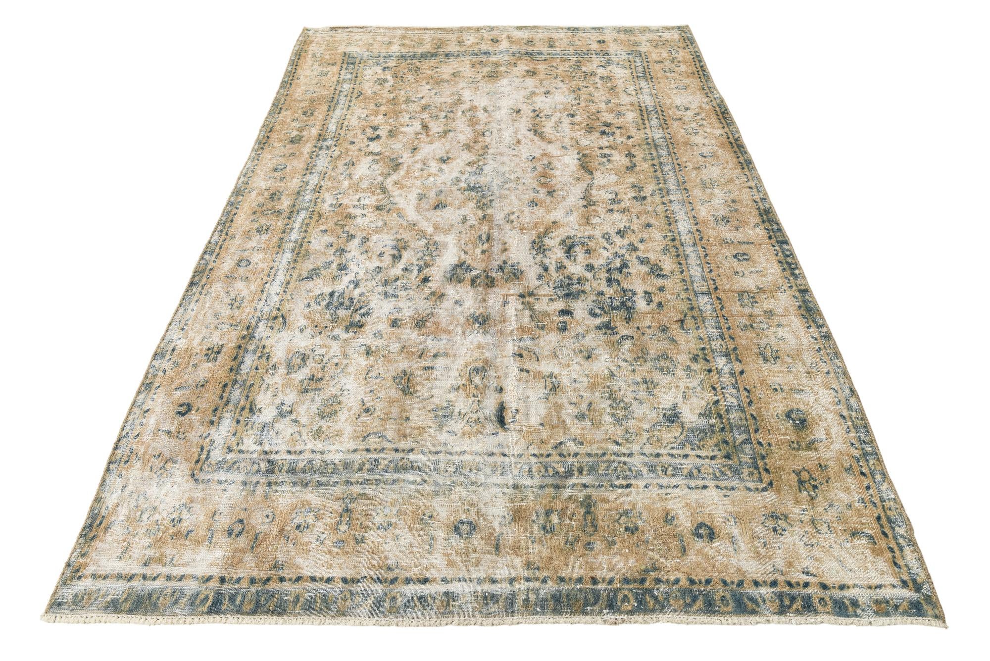 6' x 9' 3 Hand Knotted Ultra Vintage Persian Wool Rug
