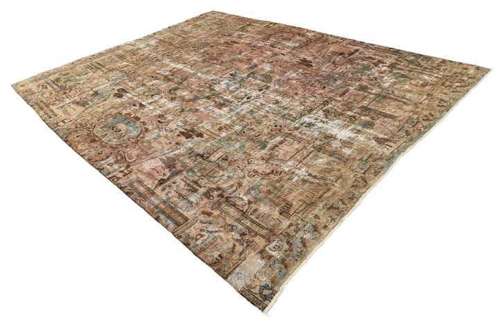 9' 4 x 12' Hand Knotted Ultra Vintage Persian Wool Rug