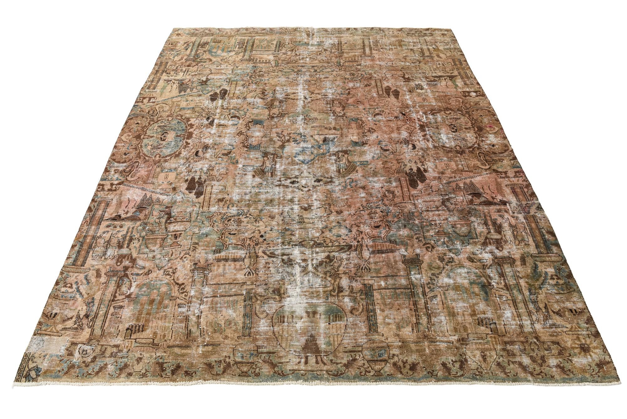 9' 4 x 12' Hand Knotted Ultra Vintage Persian Wool Rug