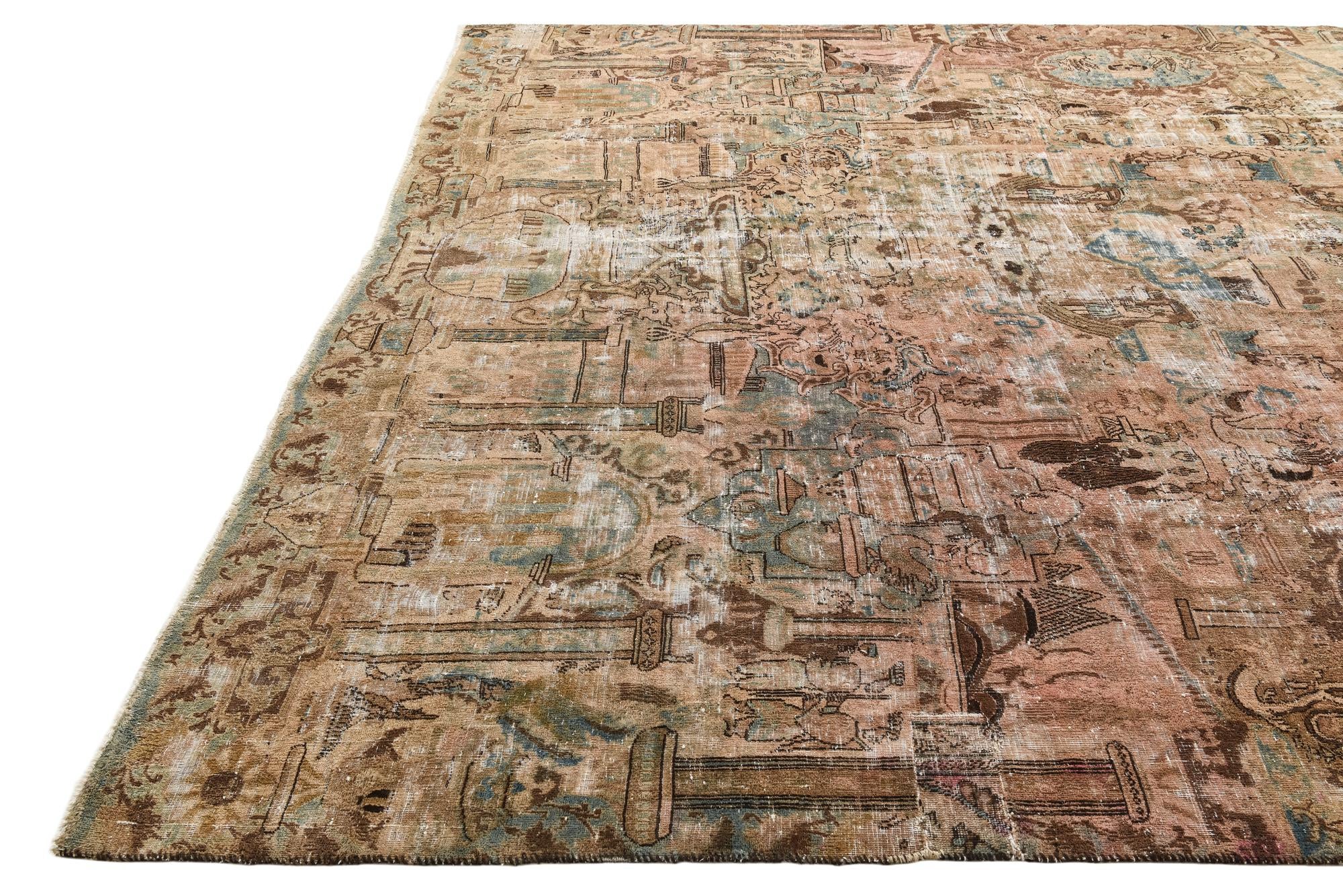 9' 4 x 12' Hand Knotted Ultra Vintage Persian Wool Rug