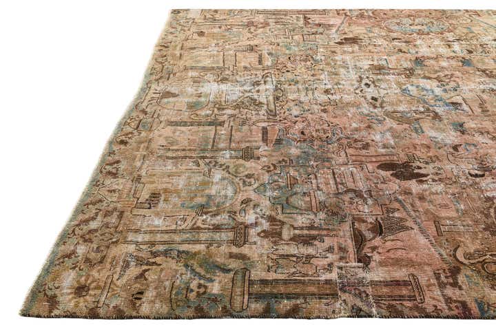 9' 4 x 12' Hand Knotted Ultra Vintage Persian Wool Rug