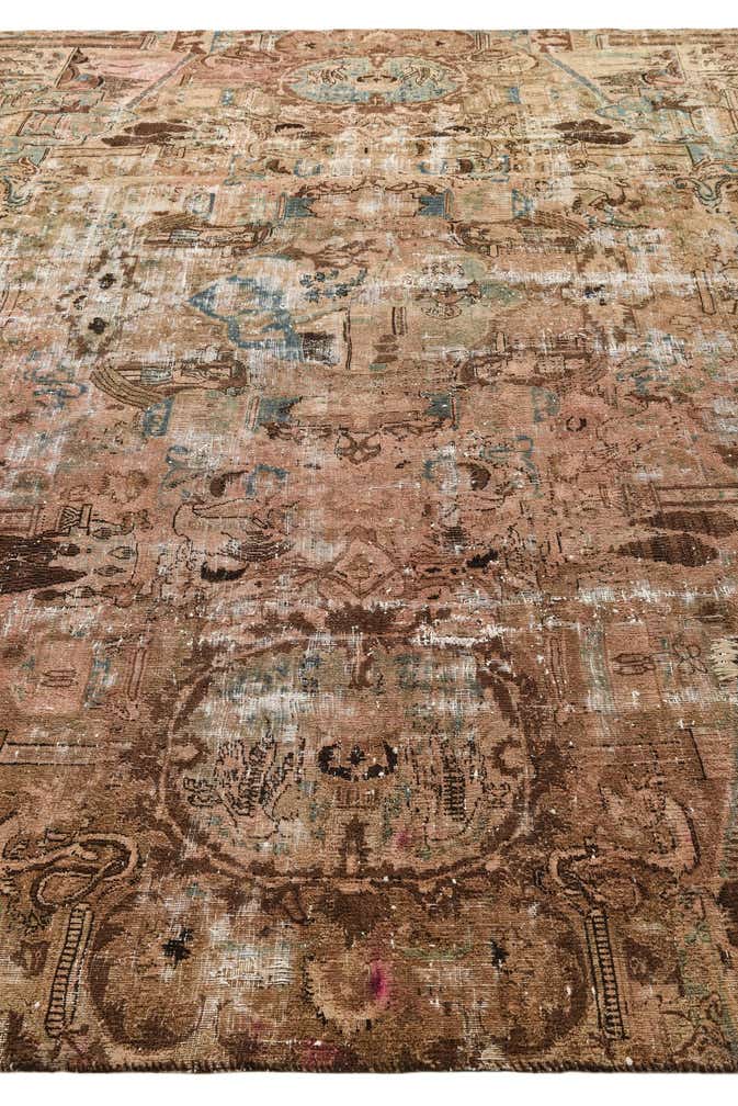 9' 4 x 12' Hand Knotted Ultra Vintage Persian Wool Rug