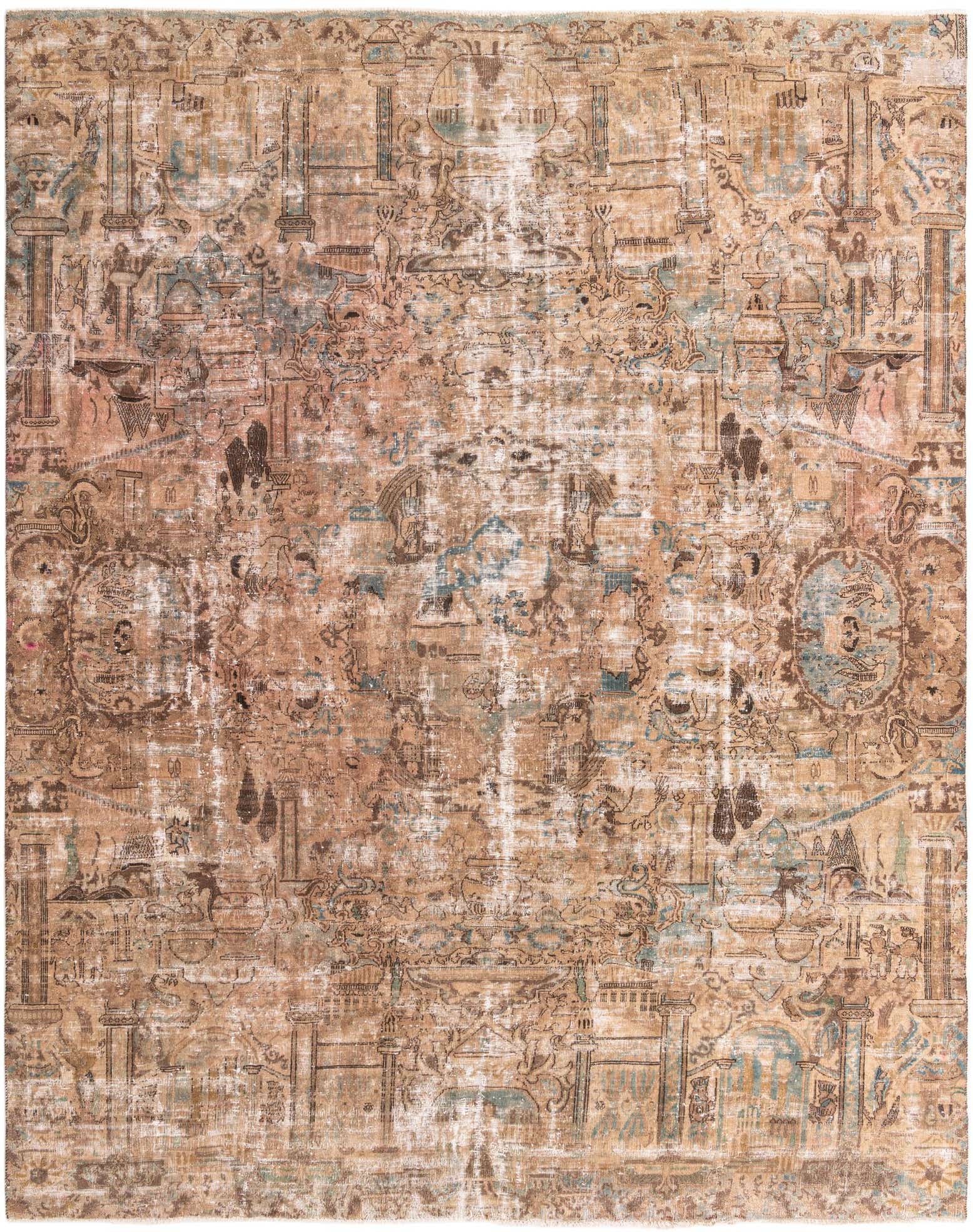 9' 4 x 12' Hand Knotted Ultra Vintage Persian Wool Rug