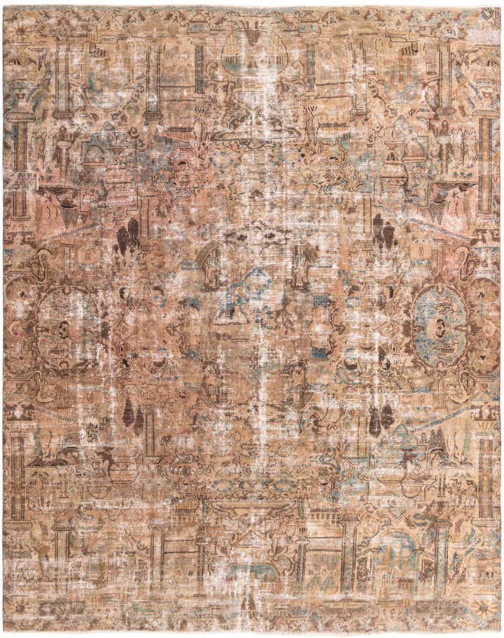 9' 4 x 12' Hand Knotted Ultra Vintage Persian Wool Rug