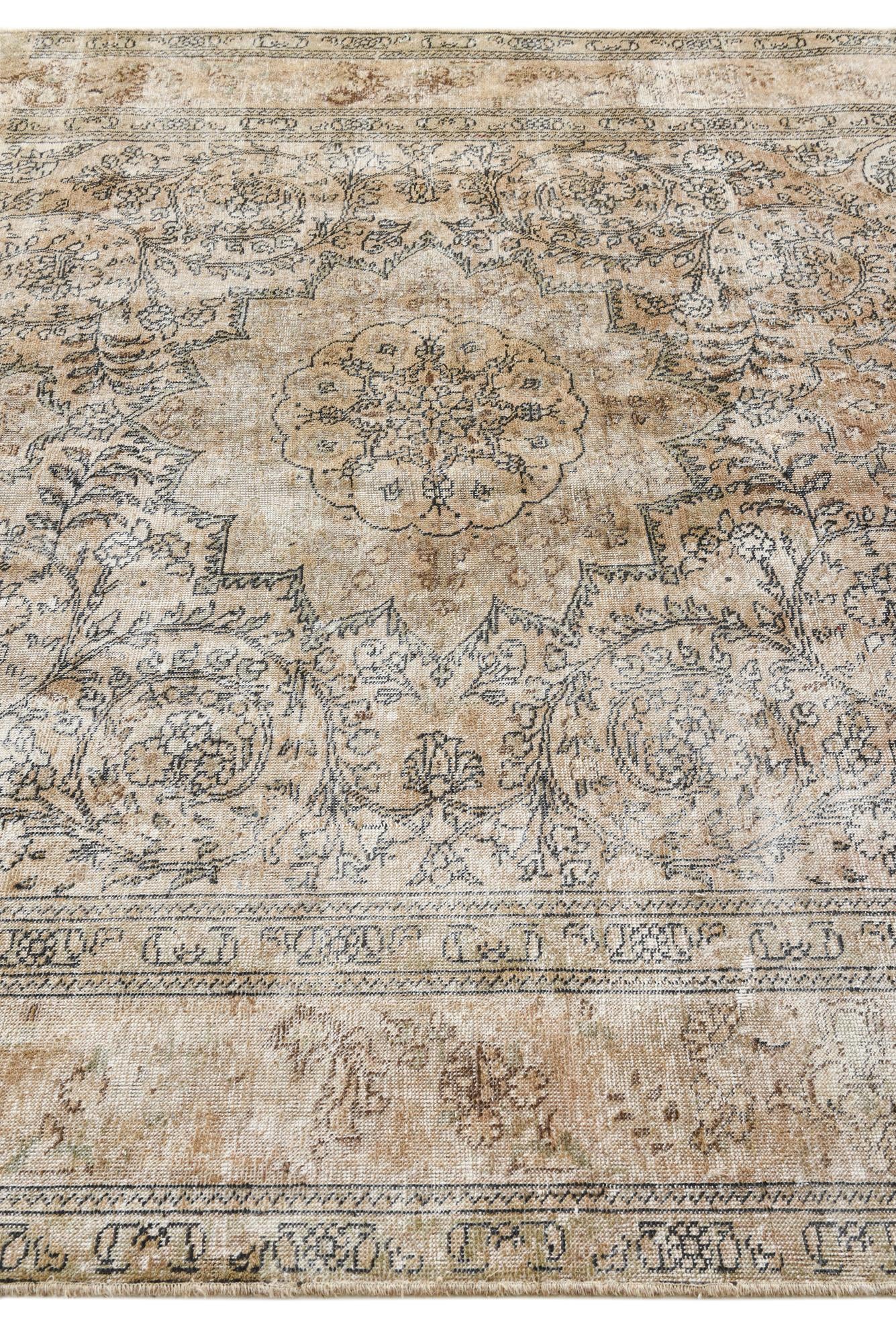 6' 7 x 9' 10 Hand Knotted Ultra Vintage Persian Wool Rug