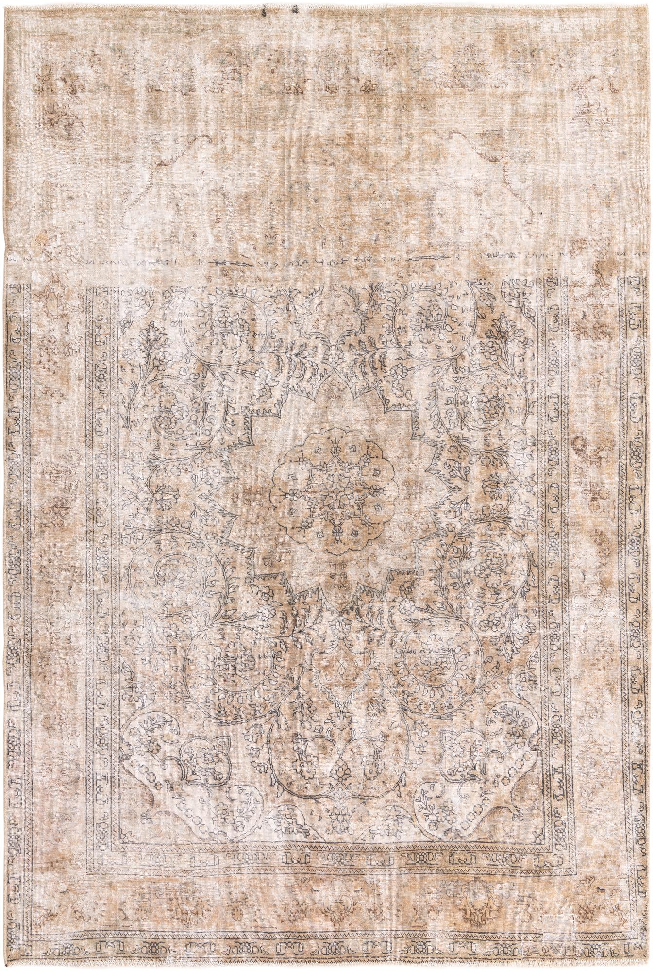 6' 7 x 9' 10 Hand Knotted Ultra Vintage Persian Wool Rug