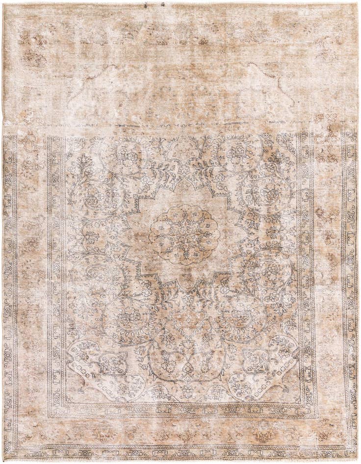 Detail image of 6' 7 x 9' 10 Hand Knotted Ultra Vintage Persian Wool Rug