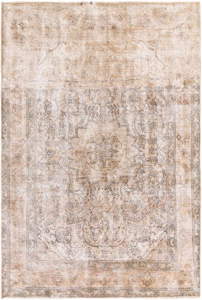 6' 7 x 9' 10 Hand Knotted Ultra Vintage Persian Wool Rug