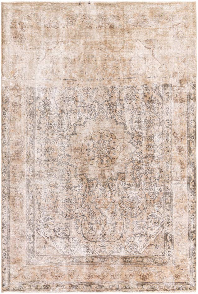 Detail image of 6' 7 x 9' 10 Hand Knotted Ultra Vintage Persian Wool Rug