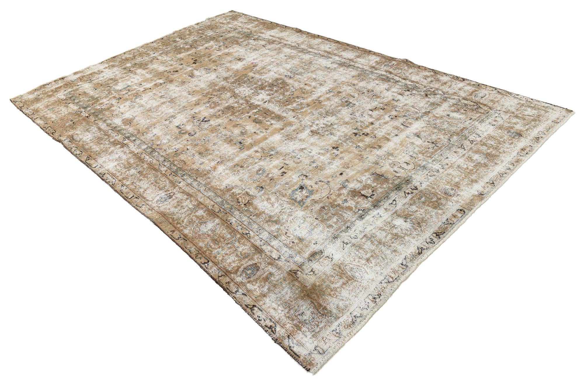 7' 5 x 11' 4 Hand Knotted Ultra Vintage Persian Wool Rug