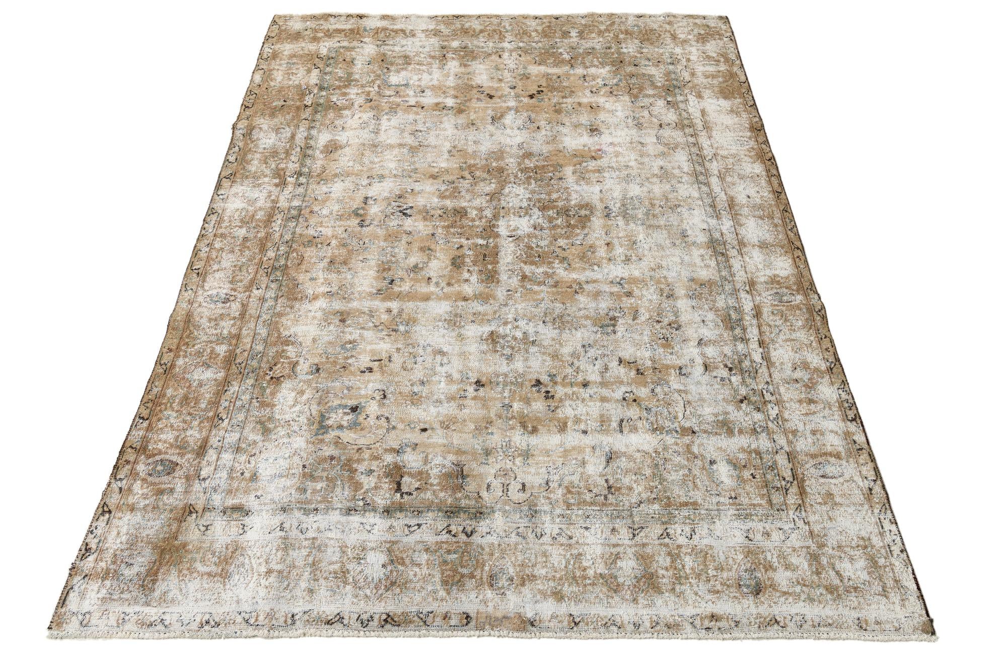 7' 5 x 11' 4 Hand Knotted Ultra Vintage Persian Wool Rug