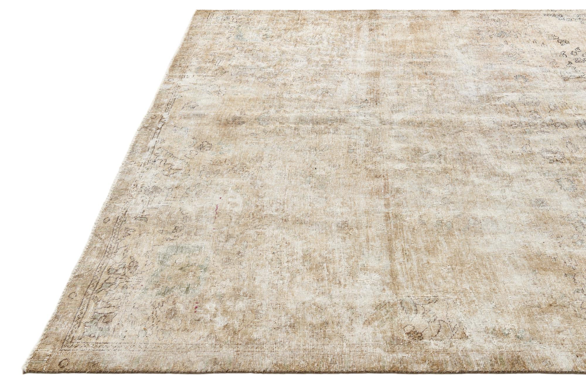 7' 3 x 10' 2 Hand Knotted Ultra Vintage Persian Wool Rug