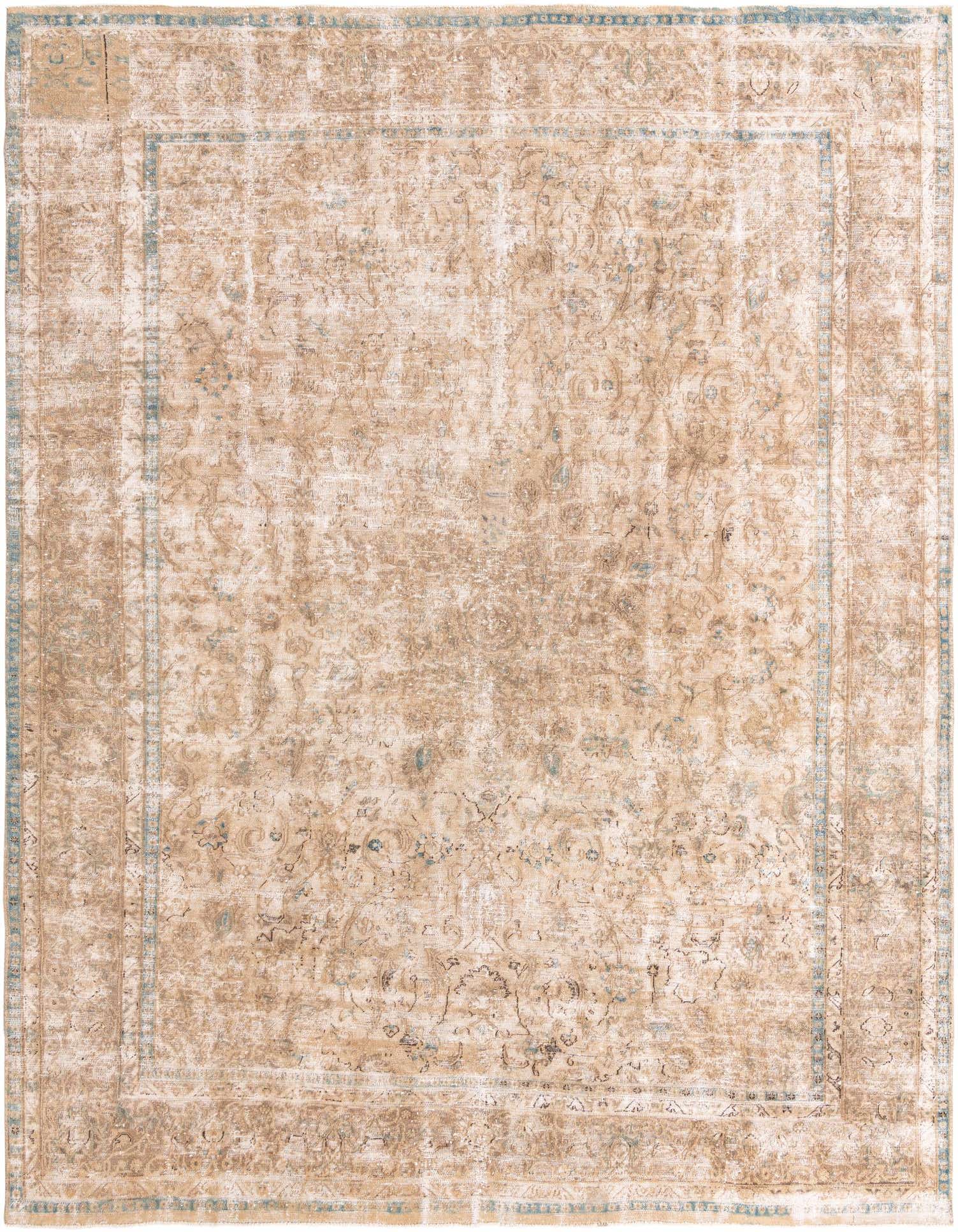 Primary image 9' 4 x 13'  Hand Knotted Ultra Vintage Persian Wool Rug