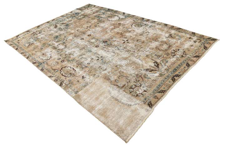 6' 3 x 9' 3 Hand Knotted Ultra Vintage Persian Wool Rug
