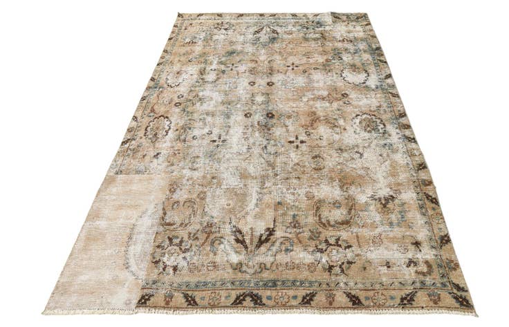 Detail image of 6' 3 x 9' 3 Hand Knotted Ultra Vintage Persian Wool Rug