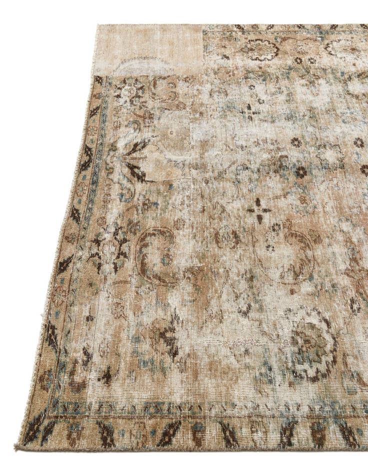 Detail image of 6' 3 x 9' 3  Hand Knotted Ultra Vintage Persian Wool Rug