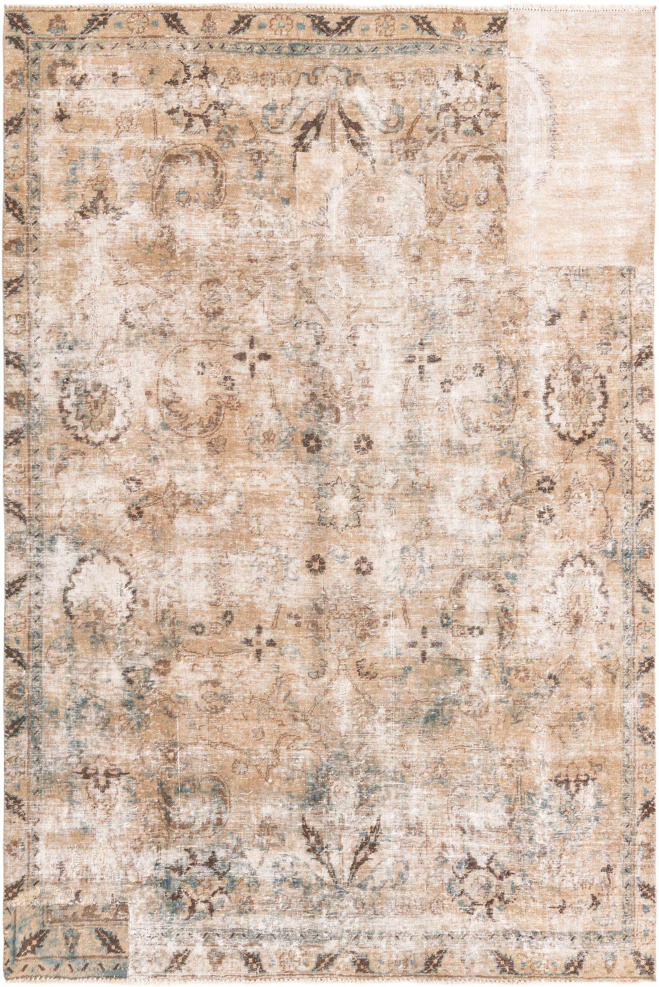 6' 3 x 9' 3 Hand Knotted Ultra Vintage Persian Wool Rug