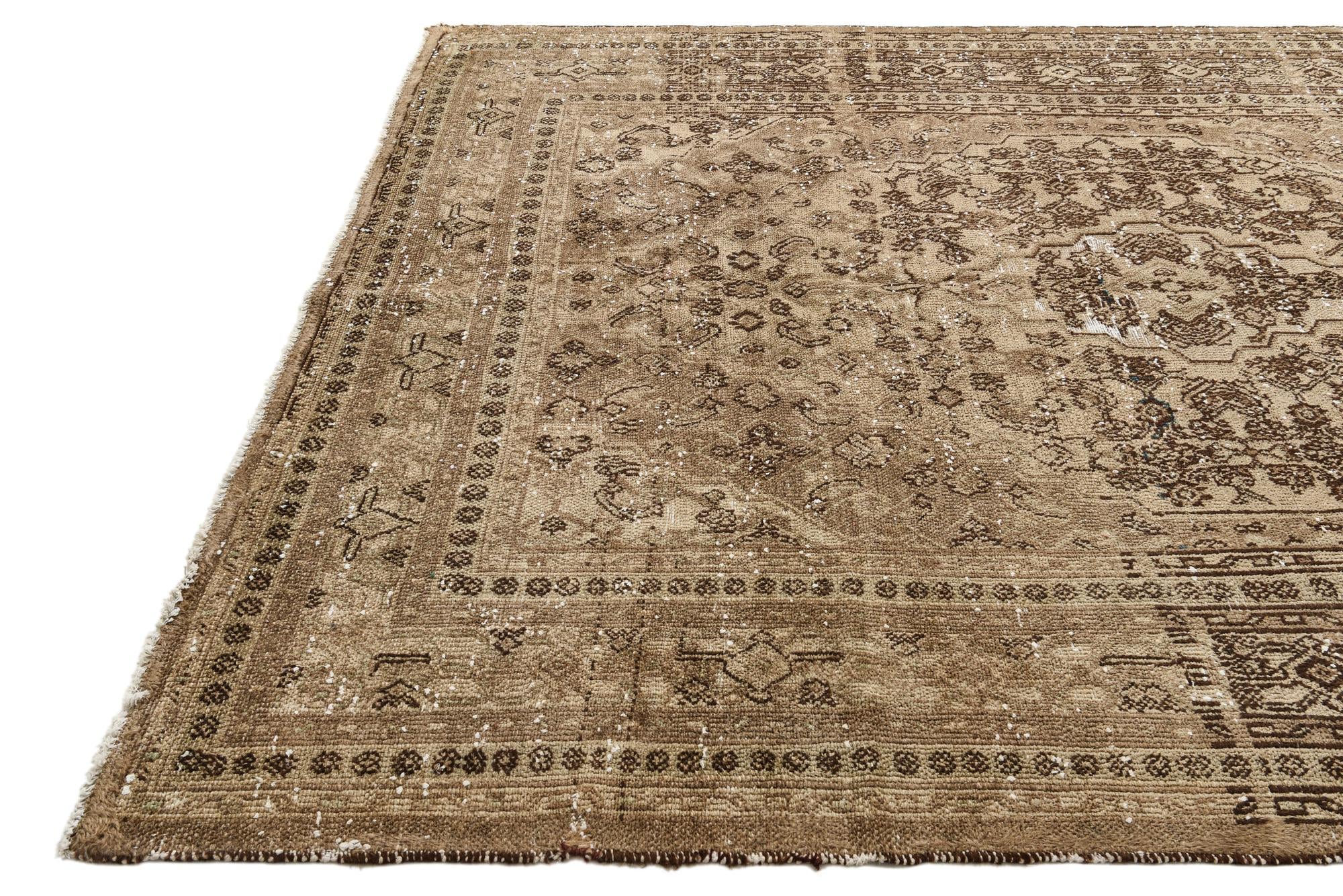 7' 3 x 9' 3 Hand Knotted Ultra Vintage Persian Wool Rug