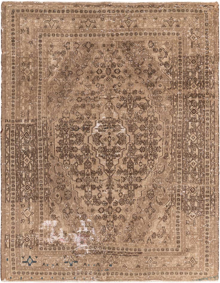 Detail image of 7' 3 x 9' 3 Hand Knotted Ultra Vintage Persian Wool Rug