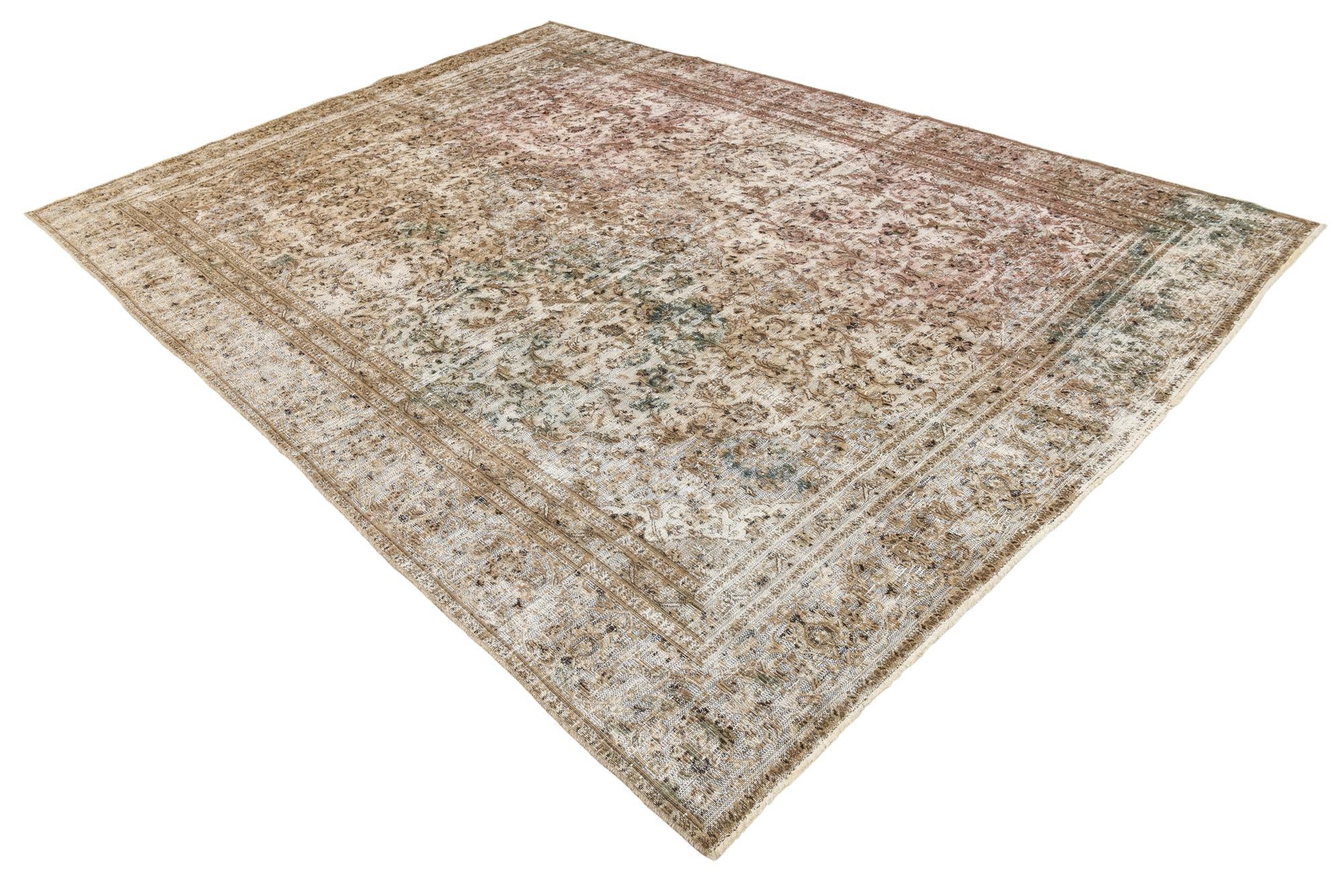 8' 9 x 12' 2 Hand Knotted Ultra Vintage Persian Wool Rug