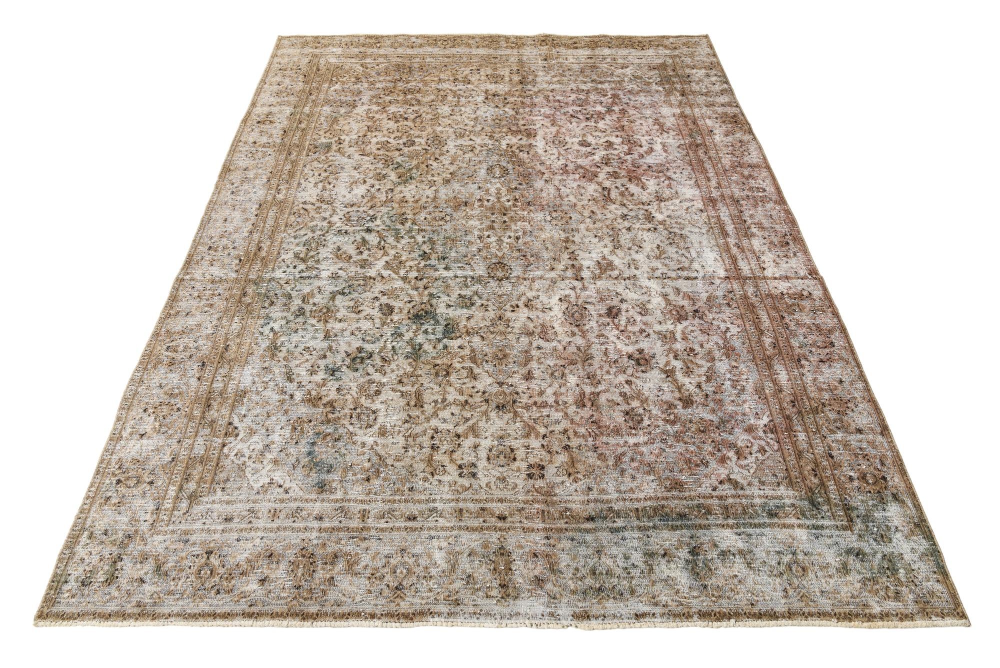 8' 9 x 12' 2 Hand Knotted Ultra Vintage Persian Wool Rug