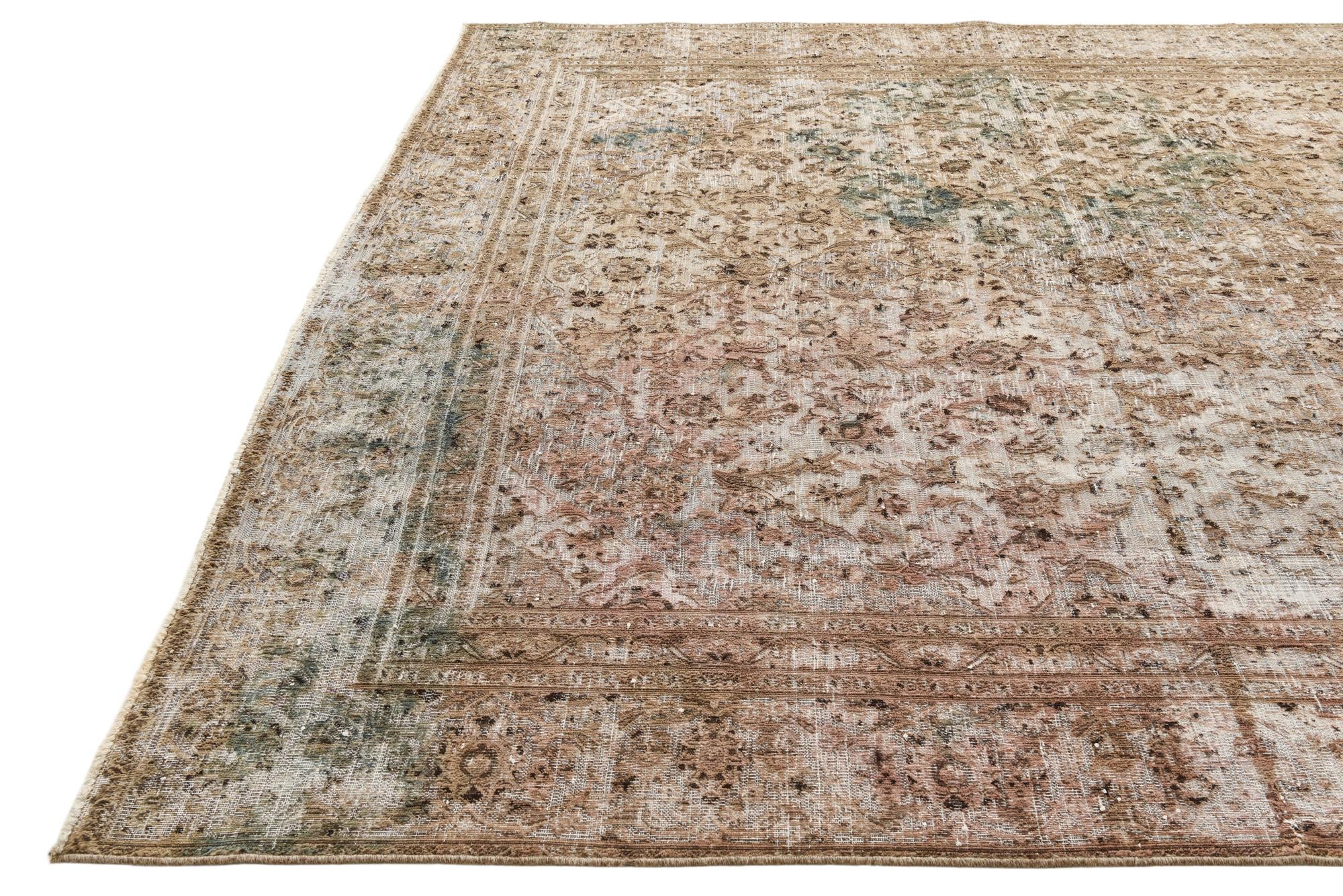 8' 9 x 12' 2 Hand Knotted Ultra Vintage Persian Wool Rug