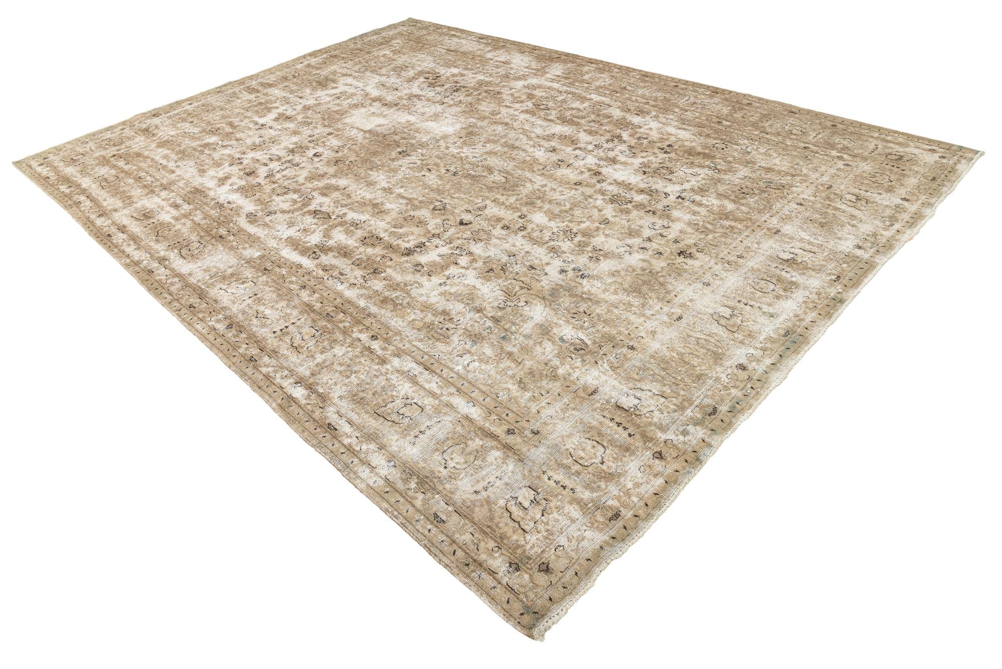 9' 5 x 12' 7 Hand Knotted Ultra Vintage Persian Wool Rug