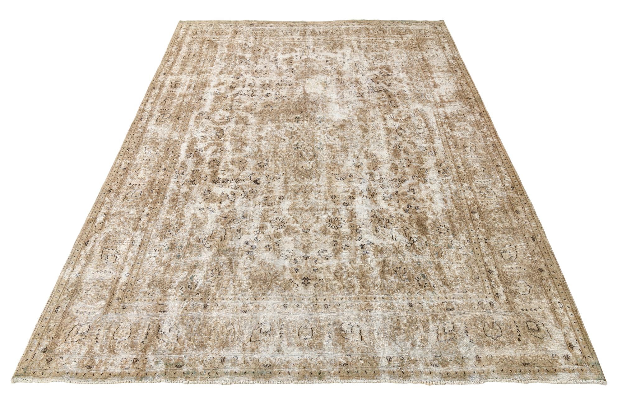 9' 5 x 12' 7 Hand Knotted Ultra Vintage Persian Wool Rug
