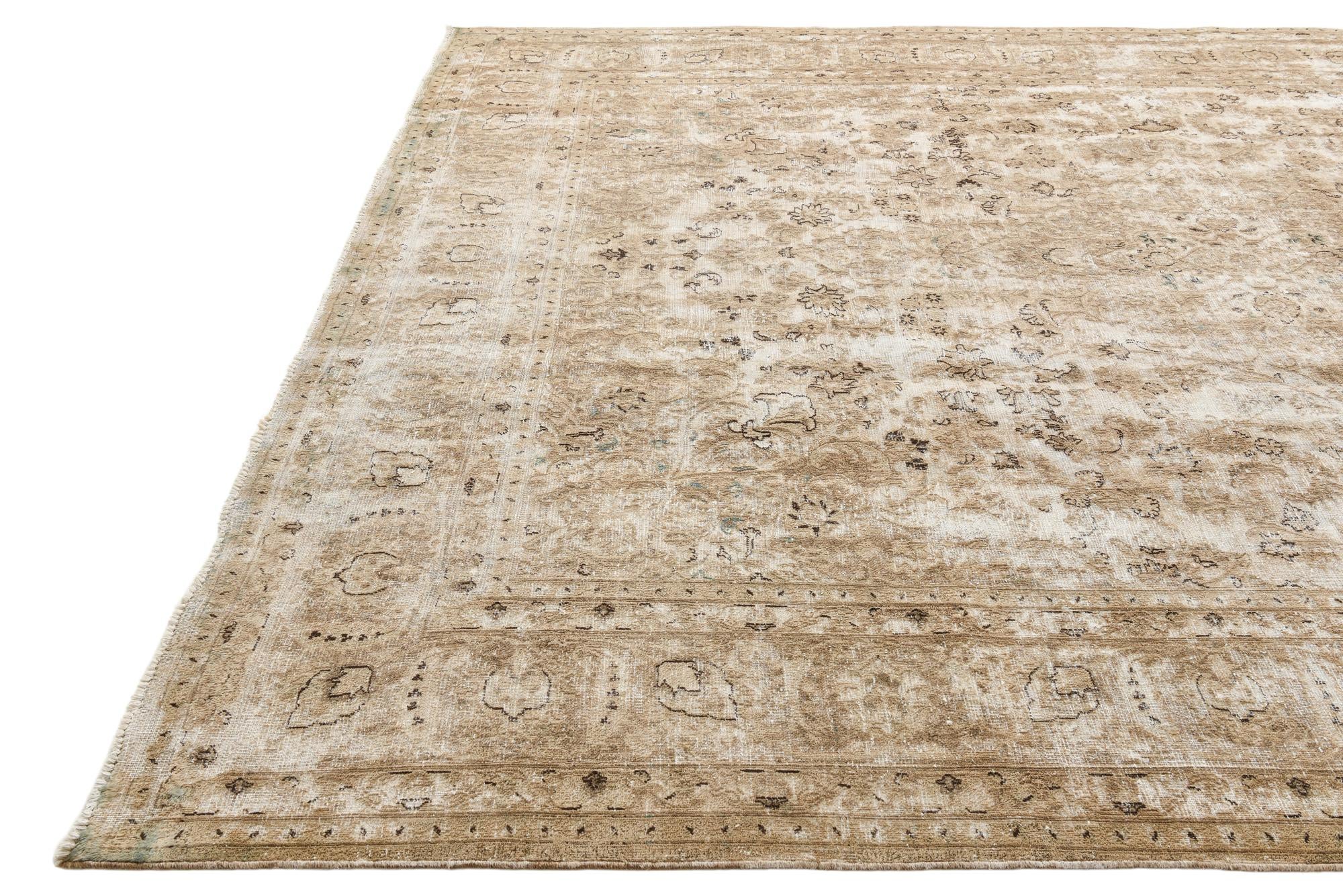 9' 5 x 12' 7 Hand Knotted Ultra Vintage Persian Wool Rug