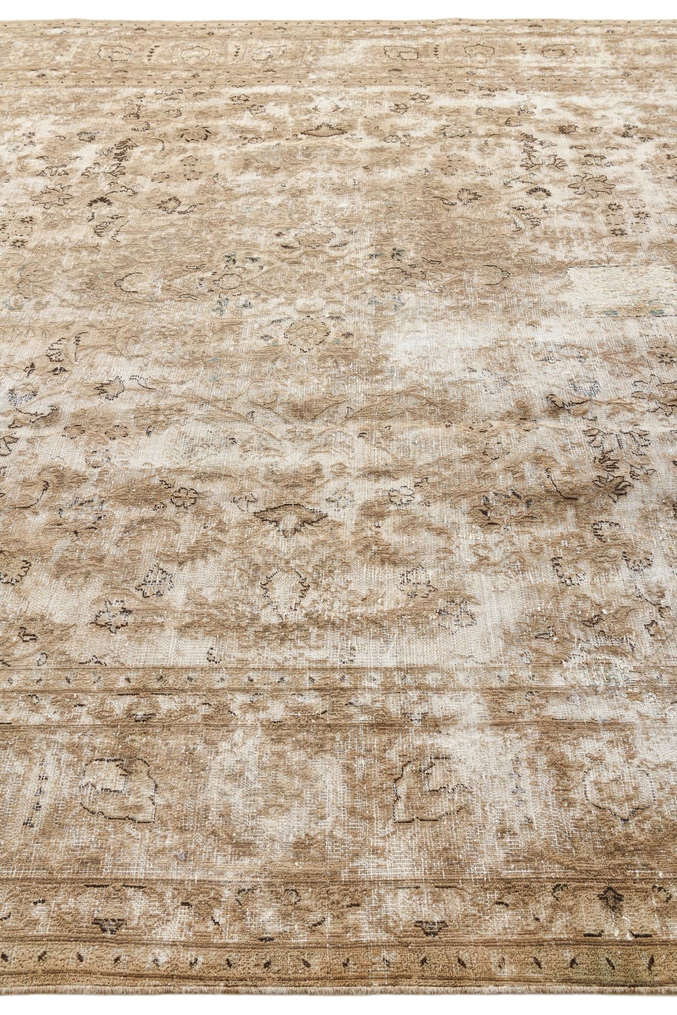 9' 5 x 12' 7 Hand Knotted Ultra Vintage Persian Wool Rug
